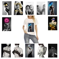 sexy beauty poster photo photo diy printing heat transfer iron on womens t shirt sweater bag decorative fusible vinyl patch