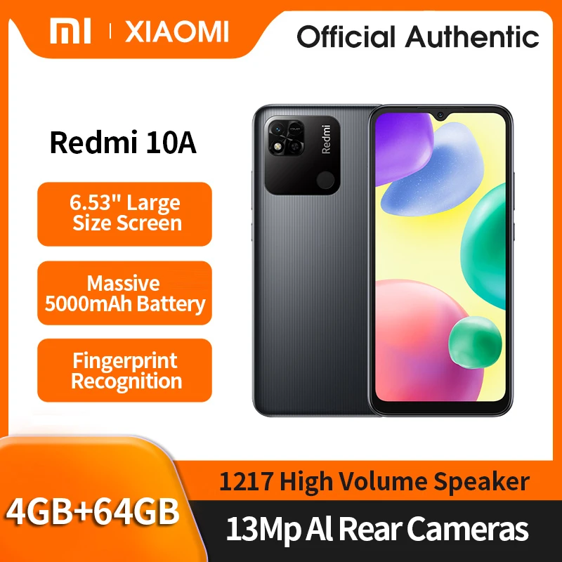 Xiaomi Redmi 10A Smartphone 5000mAh Battery 4GB+64GB 6.53