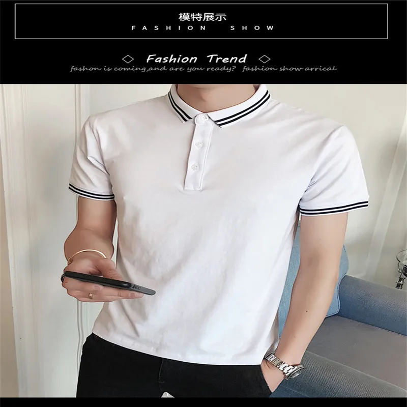 

7896-T-Men's short-sleeved T-shirt half-sleeved white tops summer clothes