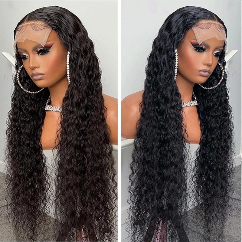 Deep Wave Lace Front Wig Kinky Curly Synthetic Wigs 13x4X1 Cheap Wig Pre Plucked Natural Hair Glueless for Black Women
