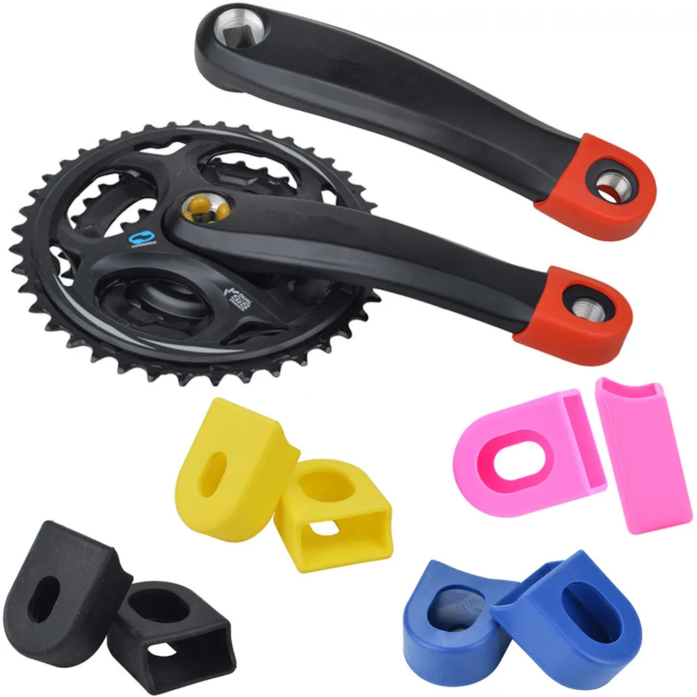 Купи MTB Mountain Bicycle Silicone Crank Cover Protector Road Bike Cycling Silicone Sleeve Pedal Crankset Protective Case Accessories за 83 рублей в магазине AliExpress