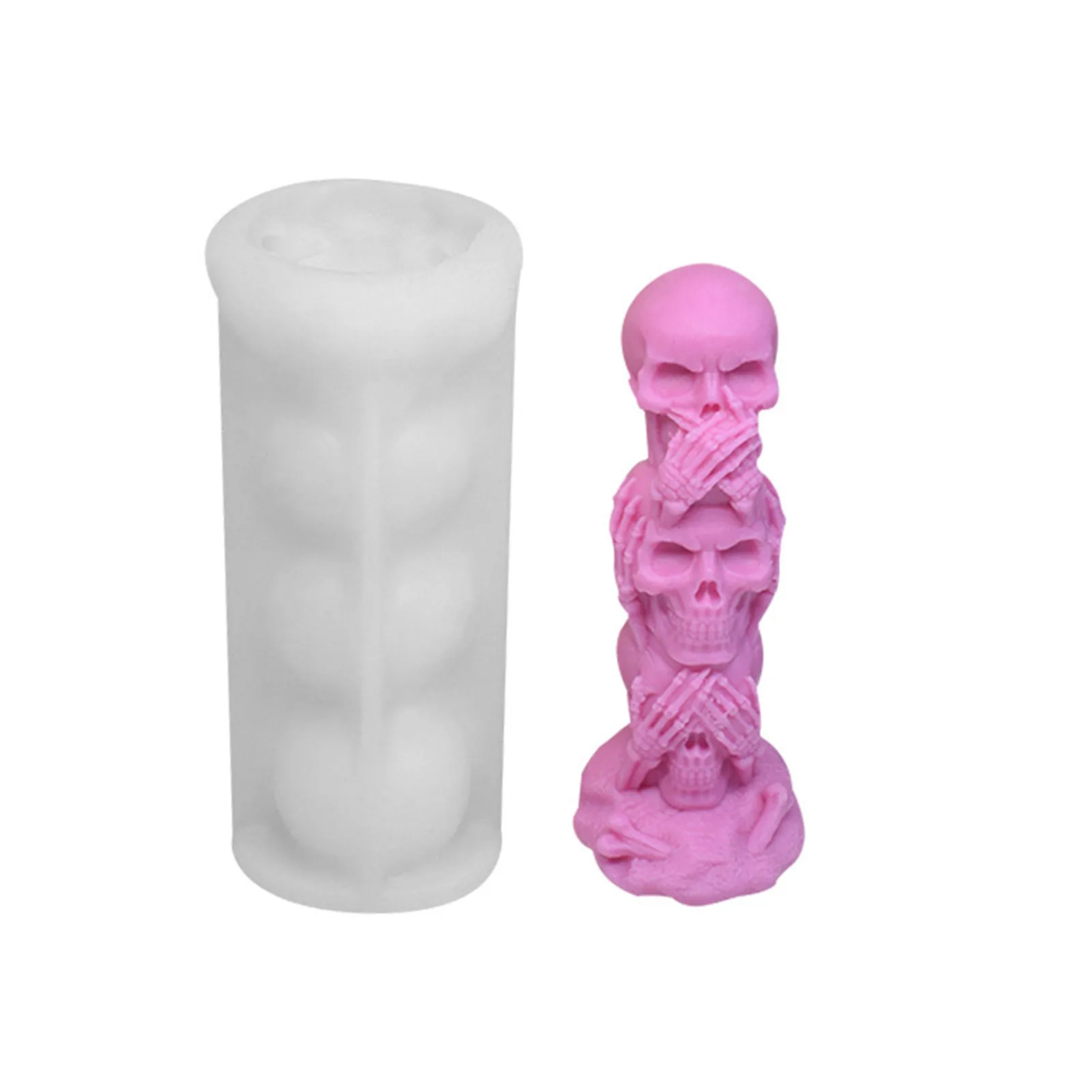 

Not Listen Look Say Skull Silicone Candle Mold For DIY Epoxy Resin Aromatherapy Candle Plaster Ornaments Soap Mould Handicrafts