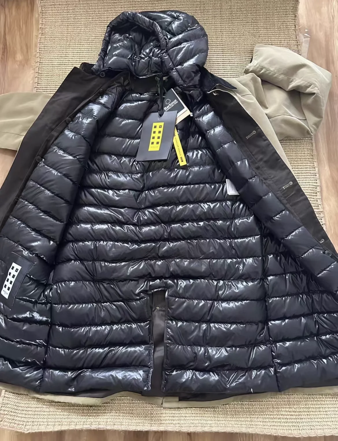 Barпотребитель co-фирменный съемный длинный пуховик ветровка унисекс стиль шапка с