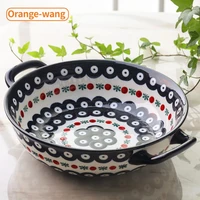 11 5 inch japanese household noodle bowl ceramic soup bowl with handle salad pasta bowl kitchen tableware microwave oven bakware
