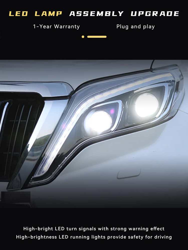 Фара для Toyota Prado LC150 2014-2017 автомобильные фары DRL Dynamic 2017 новейший дизайн