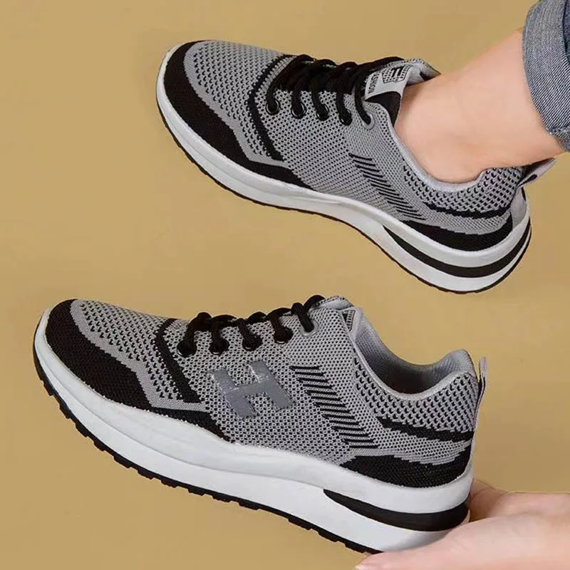 

Кроссовки унисекс на платформе, летние мужские легкие кроссовки, сетчатые Повседневные Дышащие спортивные туфли, женская обувь, 2023