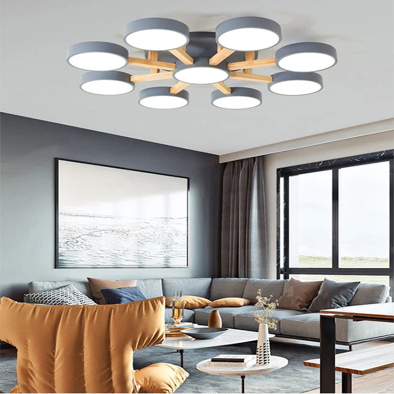 $22.72 Nordic modern kitchen LED lamp ceiling lamp bedroom living room lighting hotel villa wooden decorative lamps