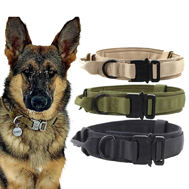 

Камуфляжный поводок для больших собак, тактический военный прочный регулируемый ошейник для больших и средних собак, аксессуары, товары дл...