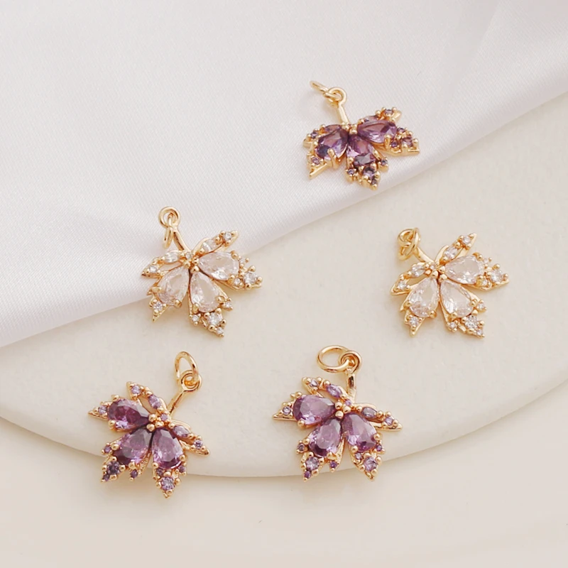 4 К позолоченный сохраняющий цвет инкрустированный цирконом подвеска в виде