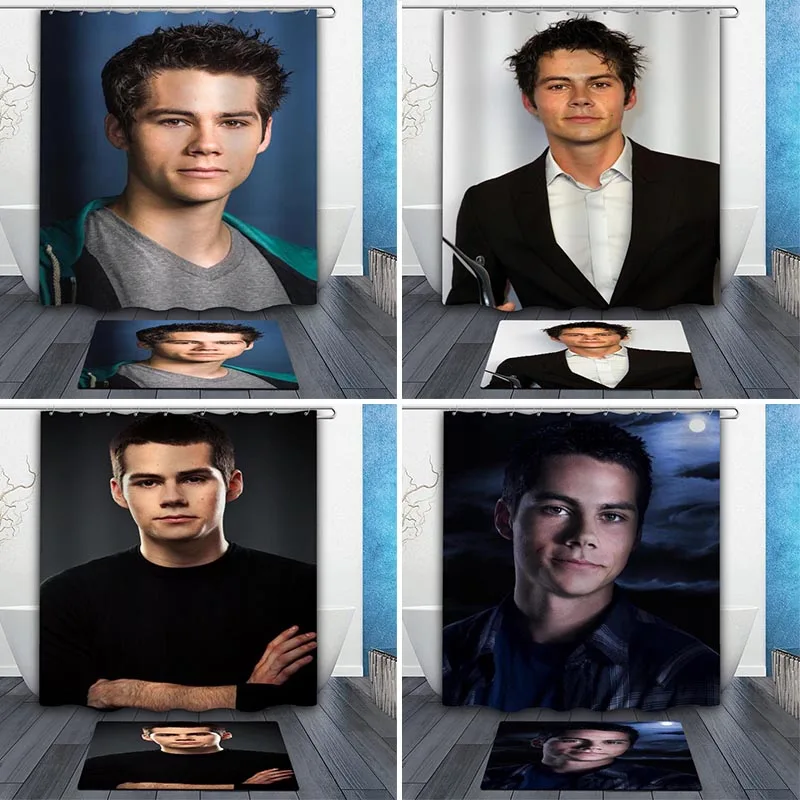 

Горячая Распродажа Custom Dylan O'brien душевая занавеска из полиэстера и фланели, водонепроницаемый коврик для ванной с крючком для украшения ковр...