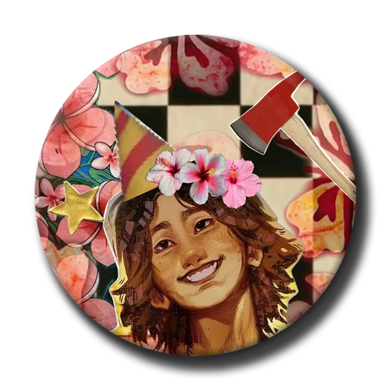 

58mm Game Mouthwashing Jimmy Curly Anya Daisuke Button Pin Kawaii Brooch Badge Bag Decor Accessories Gamer Collect Friends Gifts