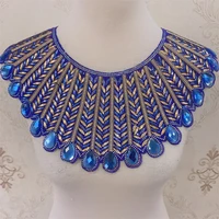 many colors fashion one side iron on wedding crystal rhinestone collar necklace appliques for clothes decoration