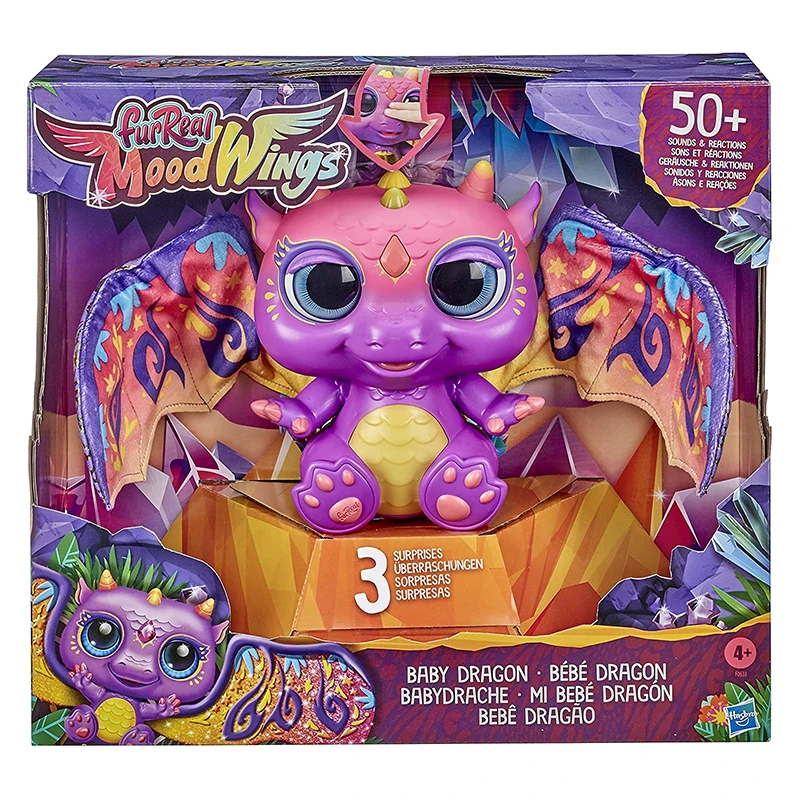 FurReal Moodwings Baby Dragon Interactive Pet Toy, 50+ Sounds & Reactions Electronic Pets Children Toys Boys Christmas Gift Doll