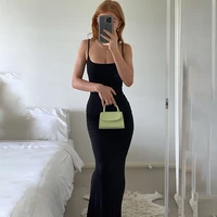new sexy dress elegant night club ladies backless maxi dress bodycon summer straps casual party dress 2022 women black outfit