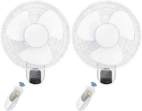 

Mount Fan with Remote Control 3 Oscillating Modes, 3 Speed, 72 Inches Power Cord, White (2xFan with Remote Control)