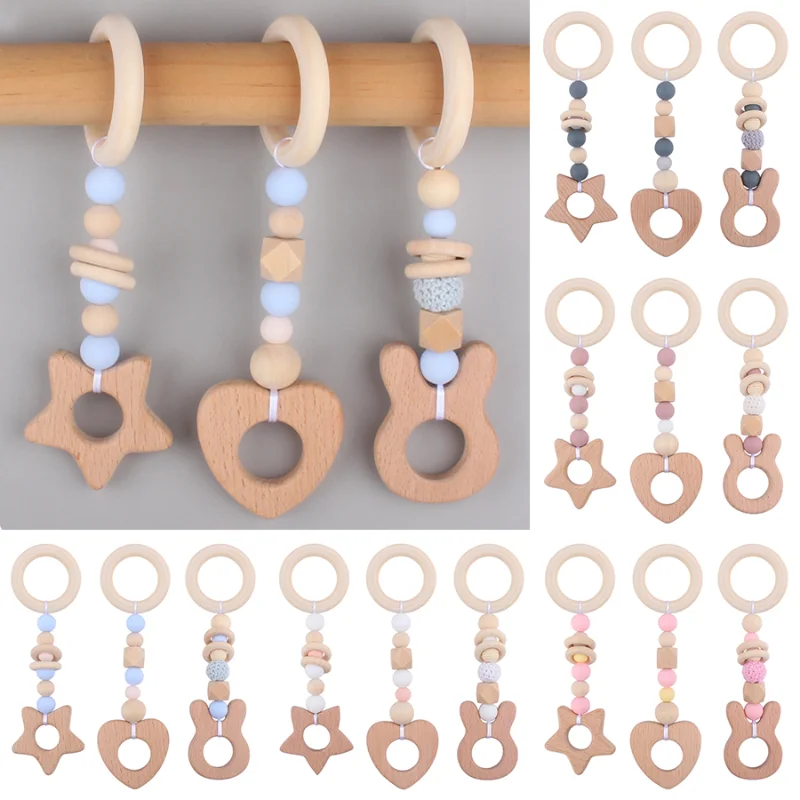 Stroller Hanging Pendants Toys Teether Ring Baby Rattle Toys