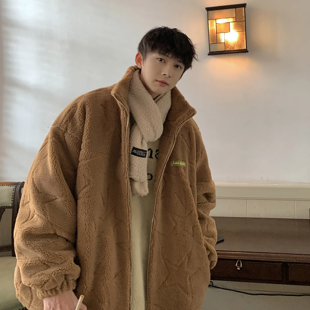 Верхняя одежда из берберского флиса мужская зимняя модная брендовая утолщенная