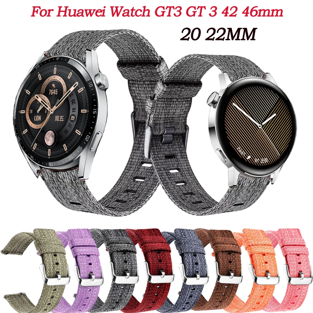 

Ремешок нейлоновый для смарт-часов Huawei Watch GT3 GT 3 42 46 мм, сменный Браслет для наручных часов GT 2 GT2 Pro, 20 22 мм