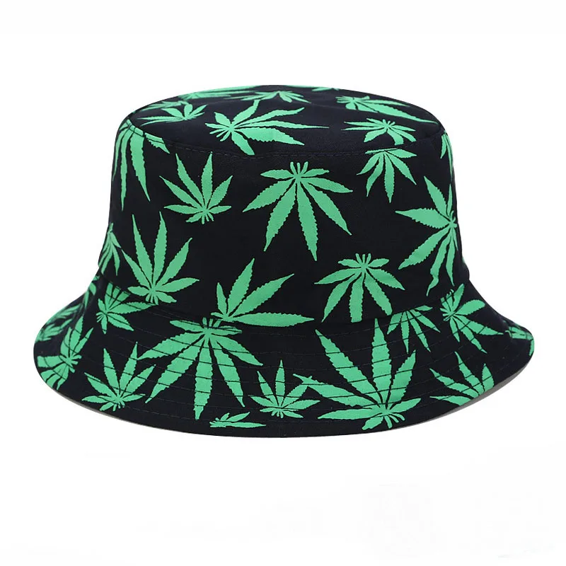 

Панама хлопковая для мужчин и женщин, шляпа в стиле хип-хоп, Панама с плоским верхом и принтом кленовых листьев, шляпа от солнца, подарок