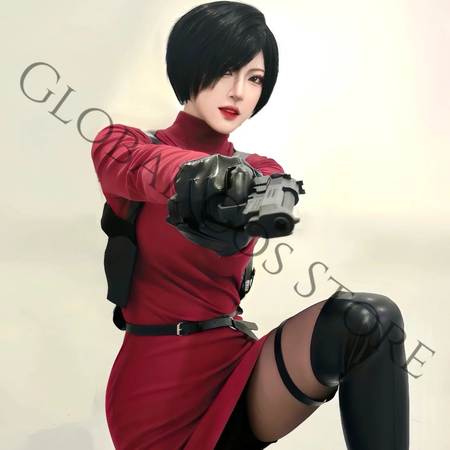 Фото Костюм для косплея по фильму Resident Evil 4 Remake: перчатки, свитер, реквизит, парик, набор для Хэллоуина, карнавала, вечеринки, маскарада. №5