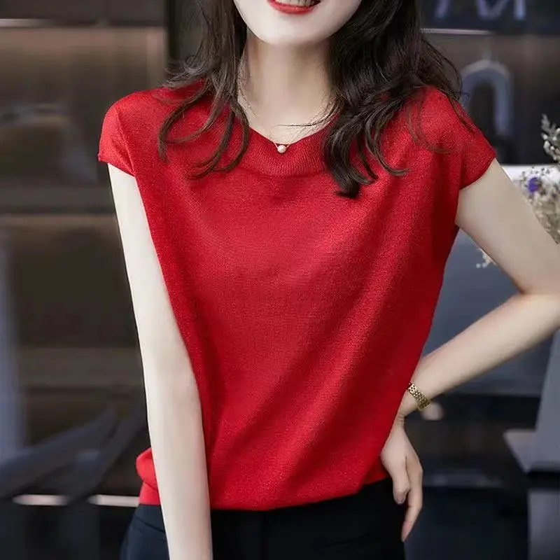 

2022 new summer short sleeve t-shirt women Black
