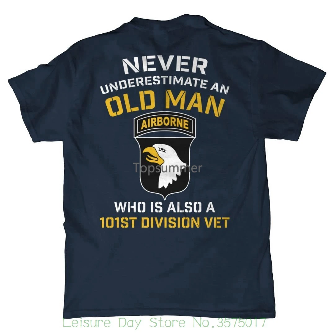 

T-Shirt Casual Short Sleeve For Men Clothing Summer Never Underestimate An Old Man 101St Airborne