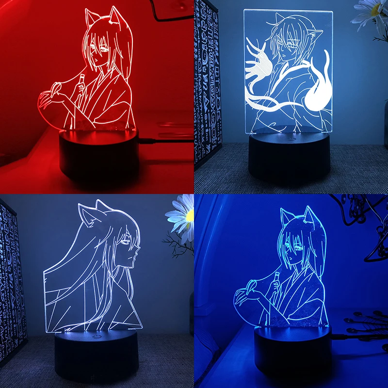 Kamisama Kiss Love Very Nice God Tomoe 3d Led Lamp For Bedroom Manga Night Lights Anime Avatar Figure Room Decor Gift Luces