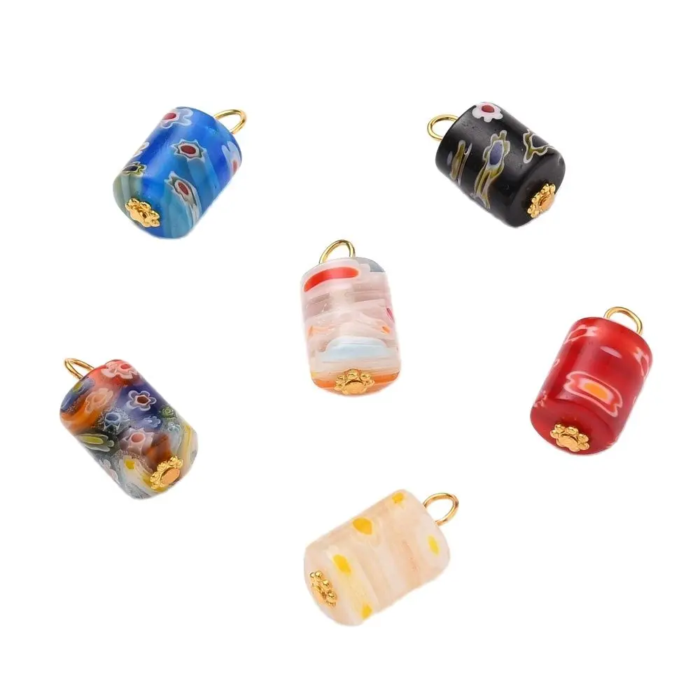 

100pcs Handmade Millefiori Glass Lampwork Charms for Bracelet Necklace DIY Jewelry Making Crafts Decor Accessories Mixed Color