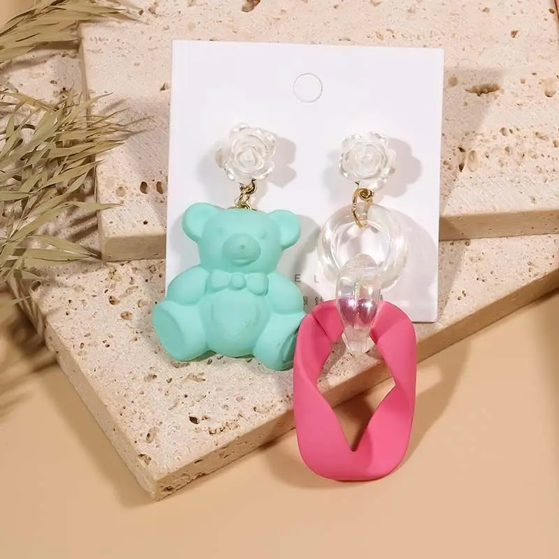 Уникальные ассиметричные серьги для женщин милые серьги-цепочки карамельных