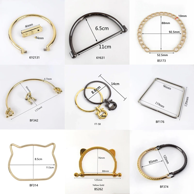 2Pcs Deepeel Metal Bag Handles DIY Handmade Sewing Brackets Purse Frame Handle for Making Handbag Hardware Wallet Accessories | Багаж и