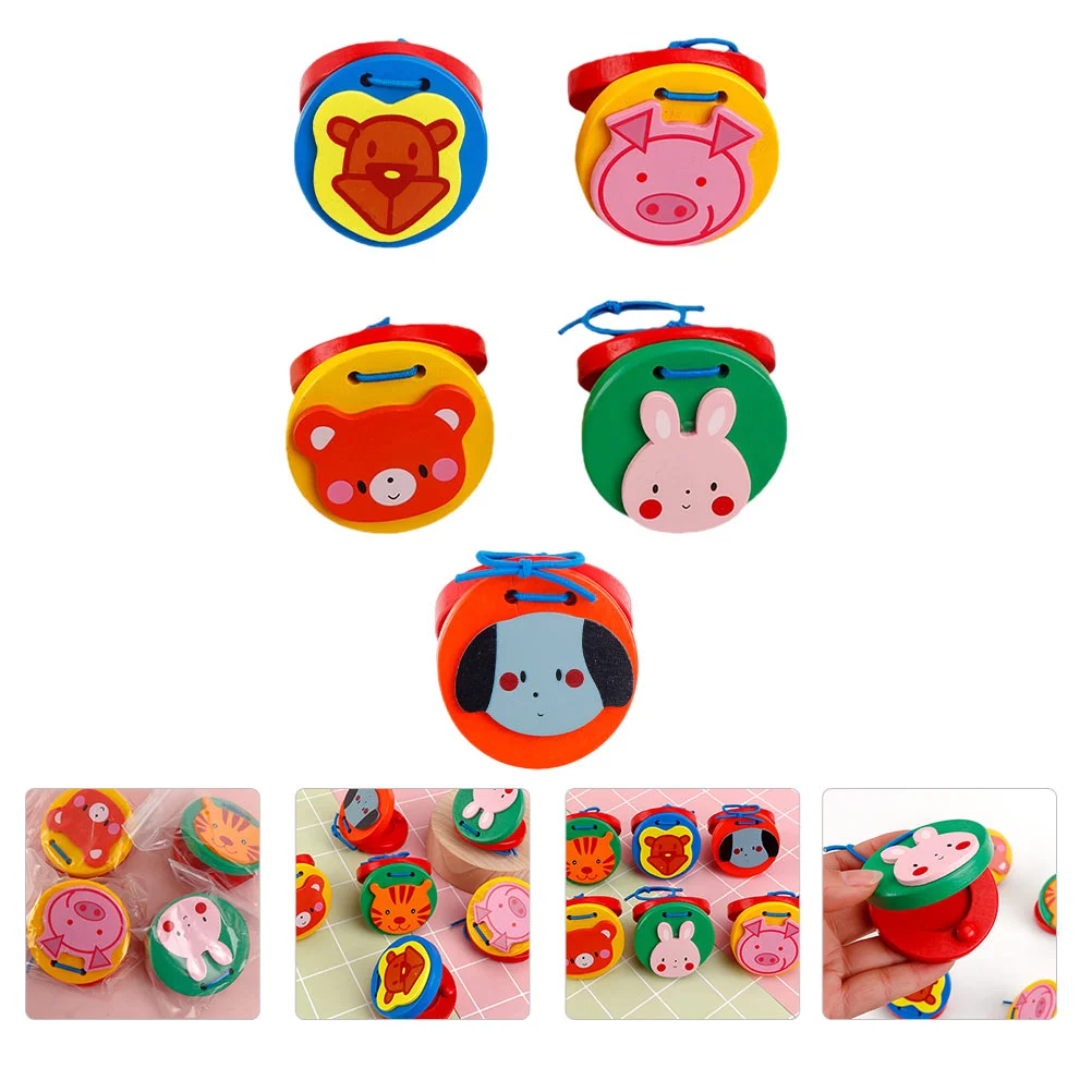 

5pcs Wood Castanets Castanet Toys Percussion Musical Toys Teaching Aids