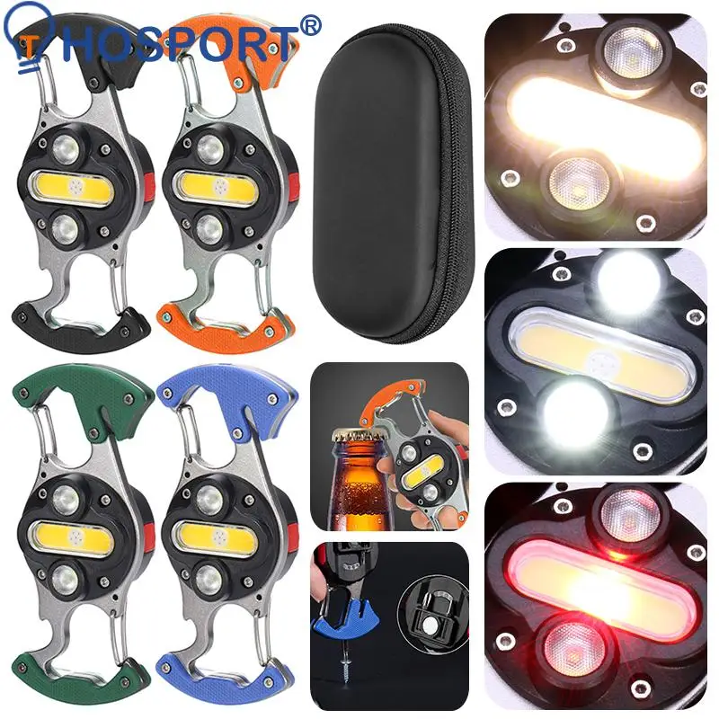 

COB LED Mini Flashlight Keychain Light Multifunctional Portable Lamp USB Charging Emergency Lights Outdoor Work Camping Lantern