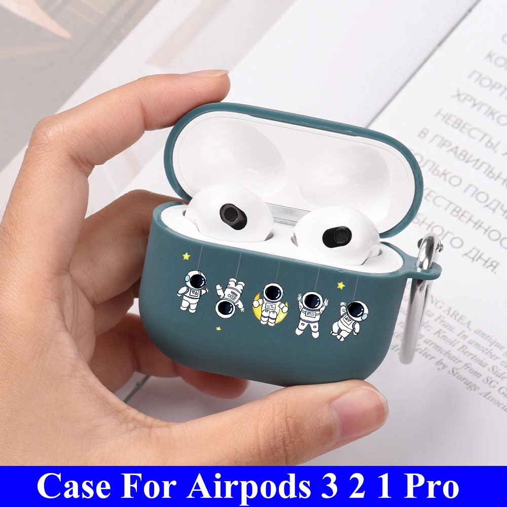 

Матовый чехол с рисунком астронавта для Airpods 2 1 Pro 3 AirPod Air Pods 3 Pro Airpods3 силиконовый защитный чехол для гарнитуры Funda