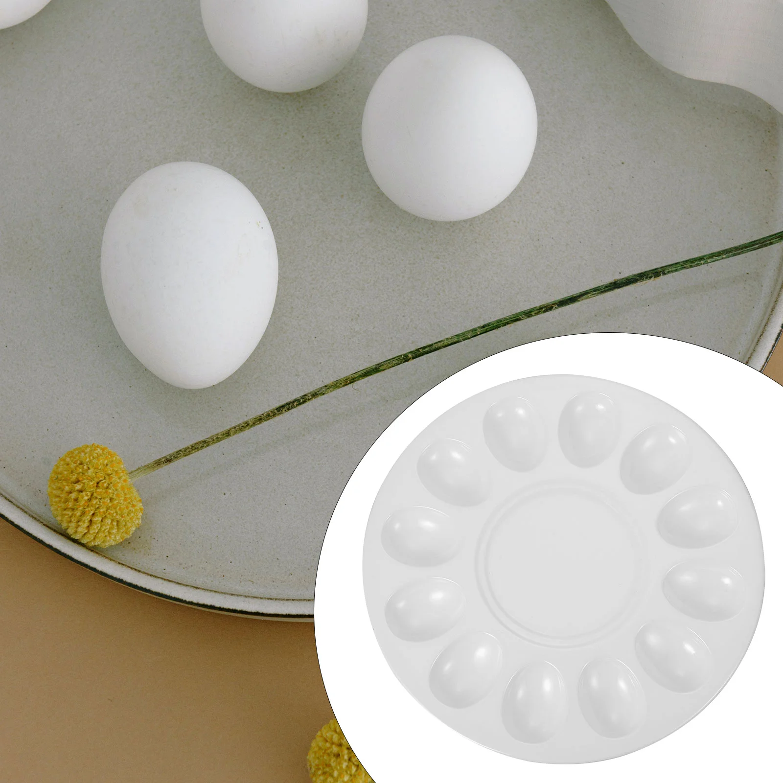 

Deviled Egg Platter Tray Holds 12 Eggs Sleek Melamine Dish Shrimp Paste Plate Display Holder Egg Tray Egg Plate for Serving