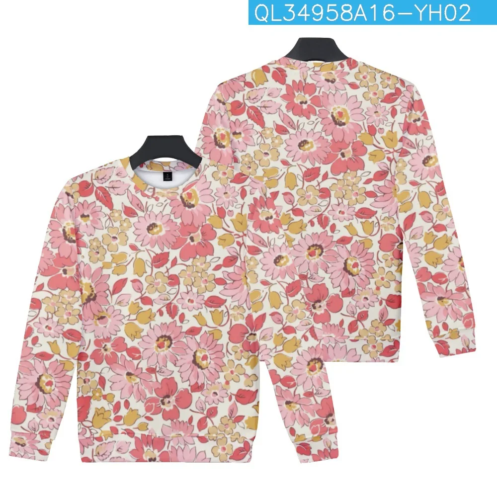 

Autumn O-Neck Sweatshirt Fashion Casual Men Women Cartoon Color Flower Printed Long Sleeve Pullover Harajuku Hoodies