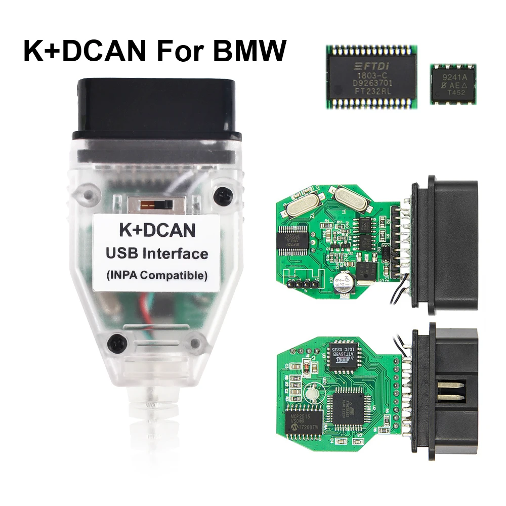 OBD II K + DCAN FT232RL для BMW автомобильные аксессуары с переключателем 2 Автомобильные