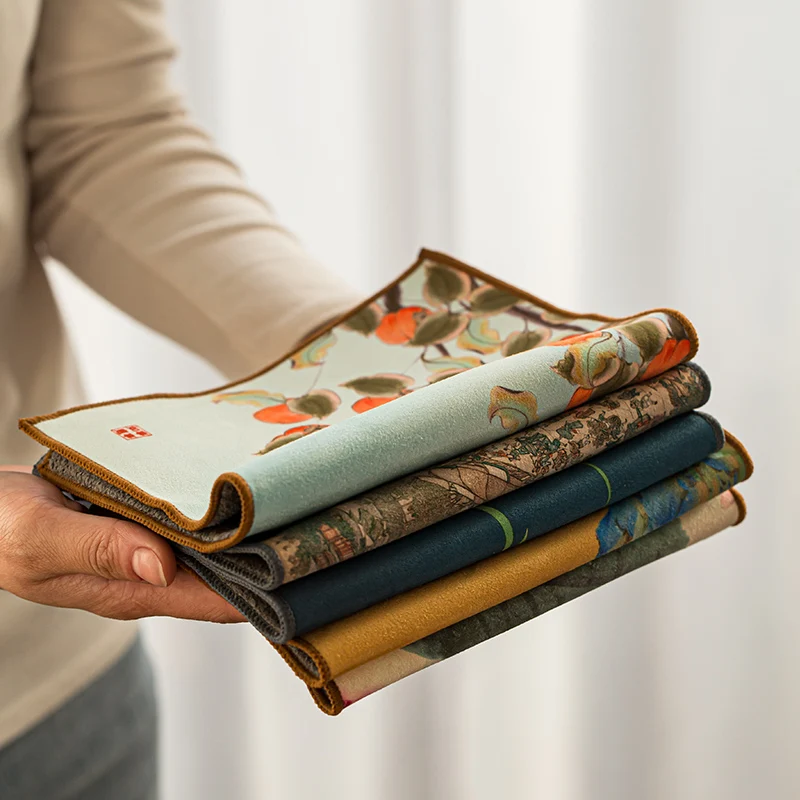 

Kung Fu tea set accessories tea napkin Chinese tea ceremony suede tea towel tea table towel rag Chinese absorbent pot towel