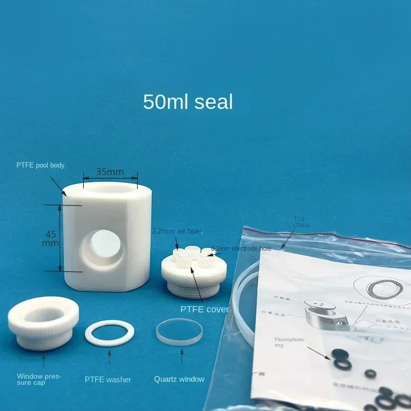 K040 All Tetrafluoro Photoelectrochemical Reaction Cell/corrosion-resistant Electrolytic Cell/detachable Quartz Window