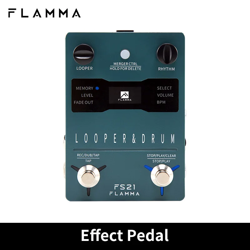 

FLAMMA FS21 Drum Machine Looper Guitar Effcts Pedal 160 Minutes Looper 100 Drum Grooves Support Software Editing with LED Screen