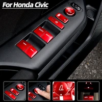 for 10th gen civic door armrest patch glass lift button patch car interior decoration stickers 11pcs accessories styling
