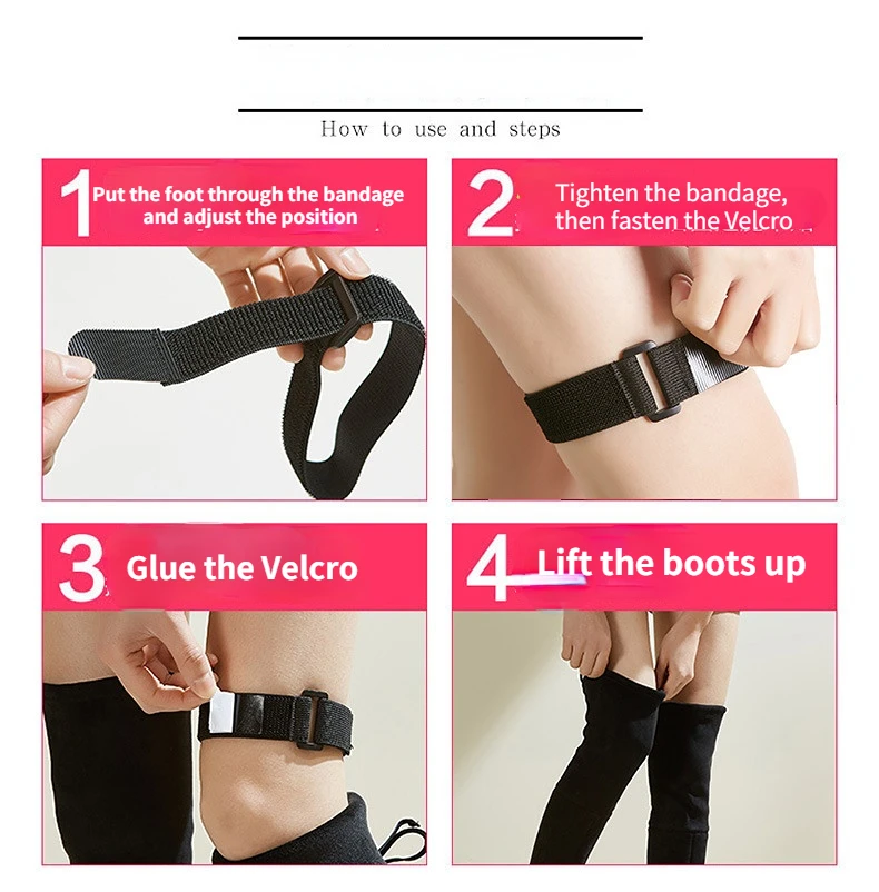 1 Pair High Boots Straps Adjustable Elastic Boots Lace Prevent Falling Off Convenient Detachable  Anti-skid Shoe Lace