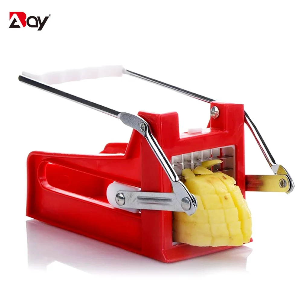 

Grid Potato Cutter Hand Push Slicer for French Fries Stainless Steel Vegetable Chopper Chip with 2 Blade Kitchen Accessories