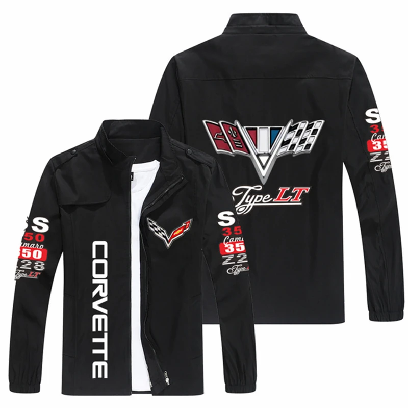 

2022 NEW Spring Autumn Men CORVETTE LOGO jackets Popular Printed casual fashion loose biker jacket Men street baseball uniform