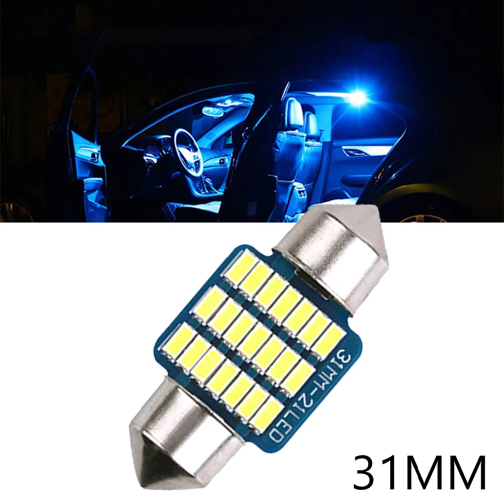 

1 PC Double Tip Decoding Interior Decorative Lights LED Roof Reading Light 21SMD LED Ice Blue Aluminum Material