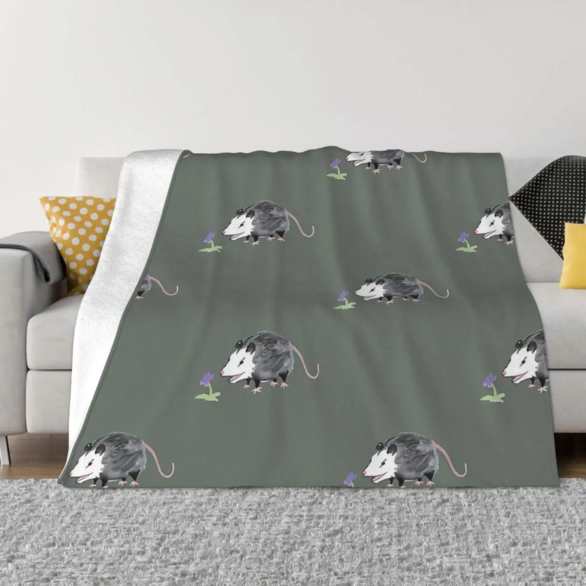 

Одеяло для мыши Possum Didelphinae, фланелевое одеяло opossum находит цветок, уютное мягкое флисовое покрывало