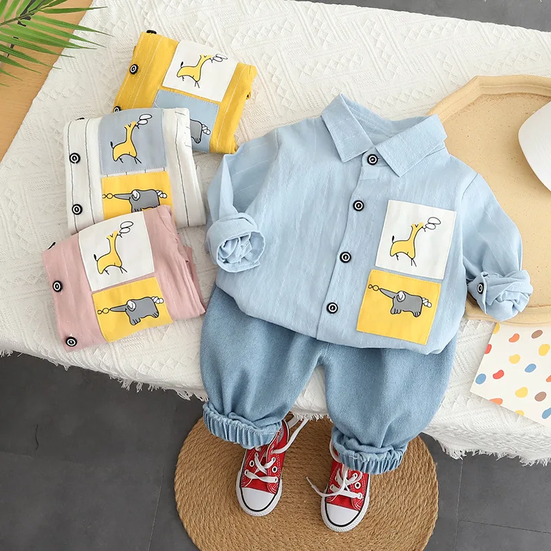 

Children's Clothing Baby Long Sleeve Two Piece Set 1-5 Years Girl Autumn Striped Leisure Sports Suit T-shirt and Jeans 2 Piece