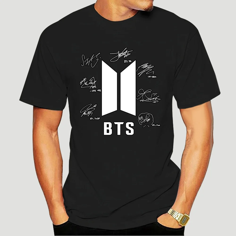 

New Bangtan Boys signature autograph Mens Clothing T-Shirt size S-2XL 3845A