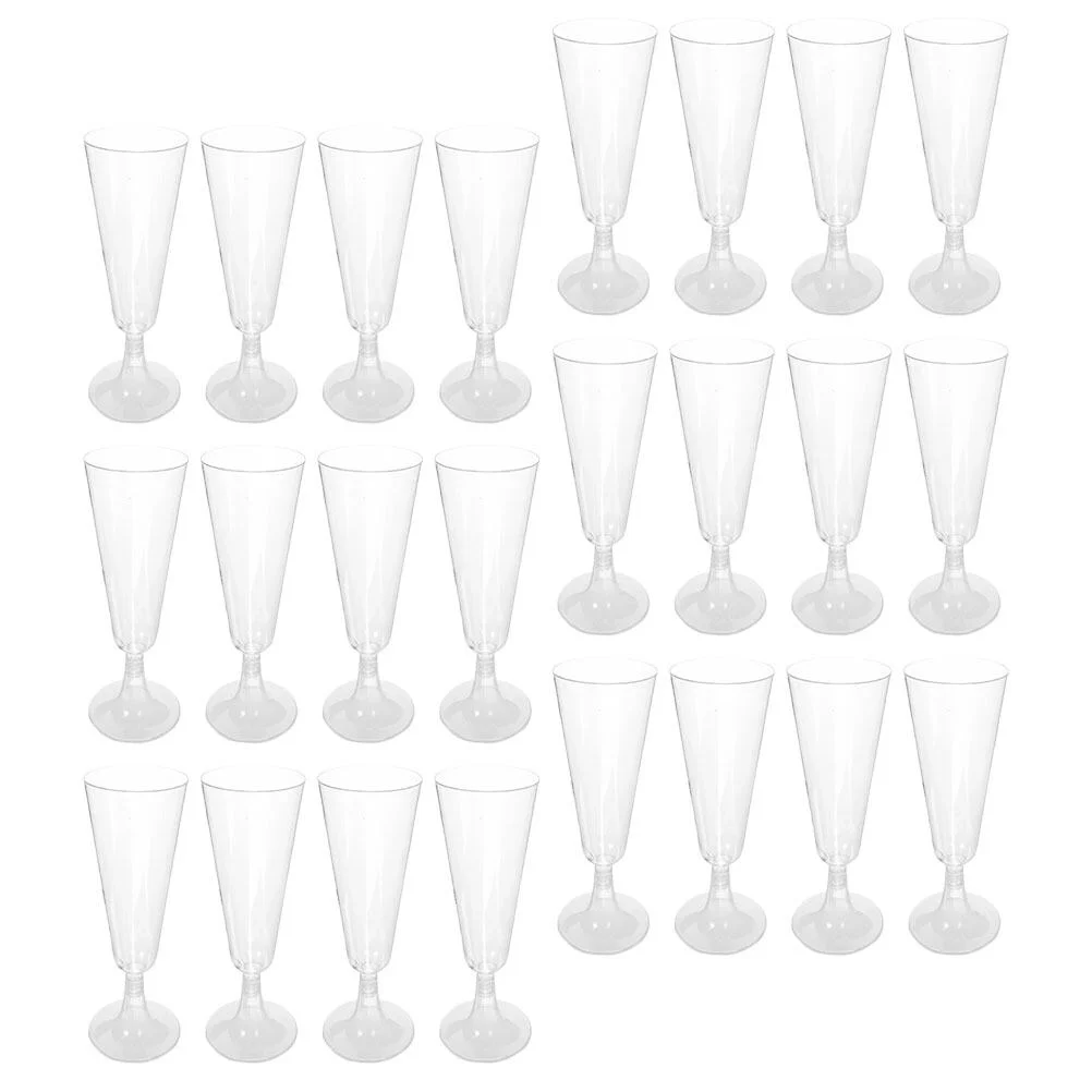 

Flute Champagne Goblet Bar Cups Red Goblets Party Flutes Plastic Clear
