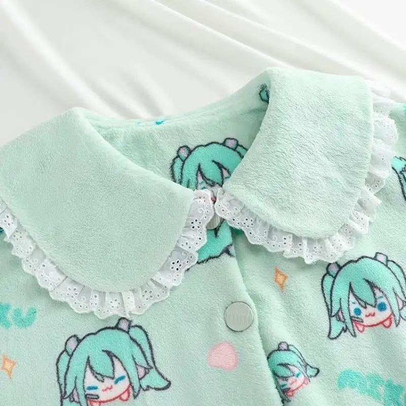 Пижамы Хацунэ Мику в стиле аниме милые женские модные зимние теплые брюки с