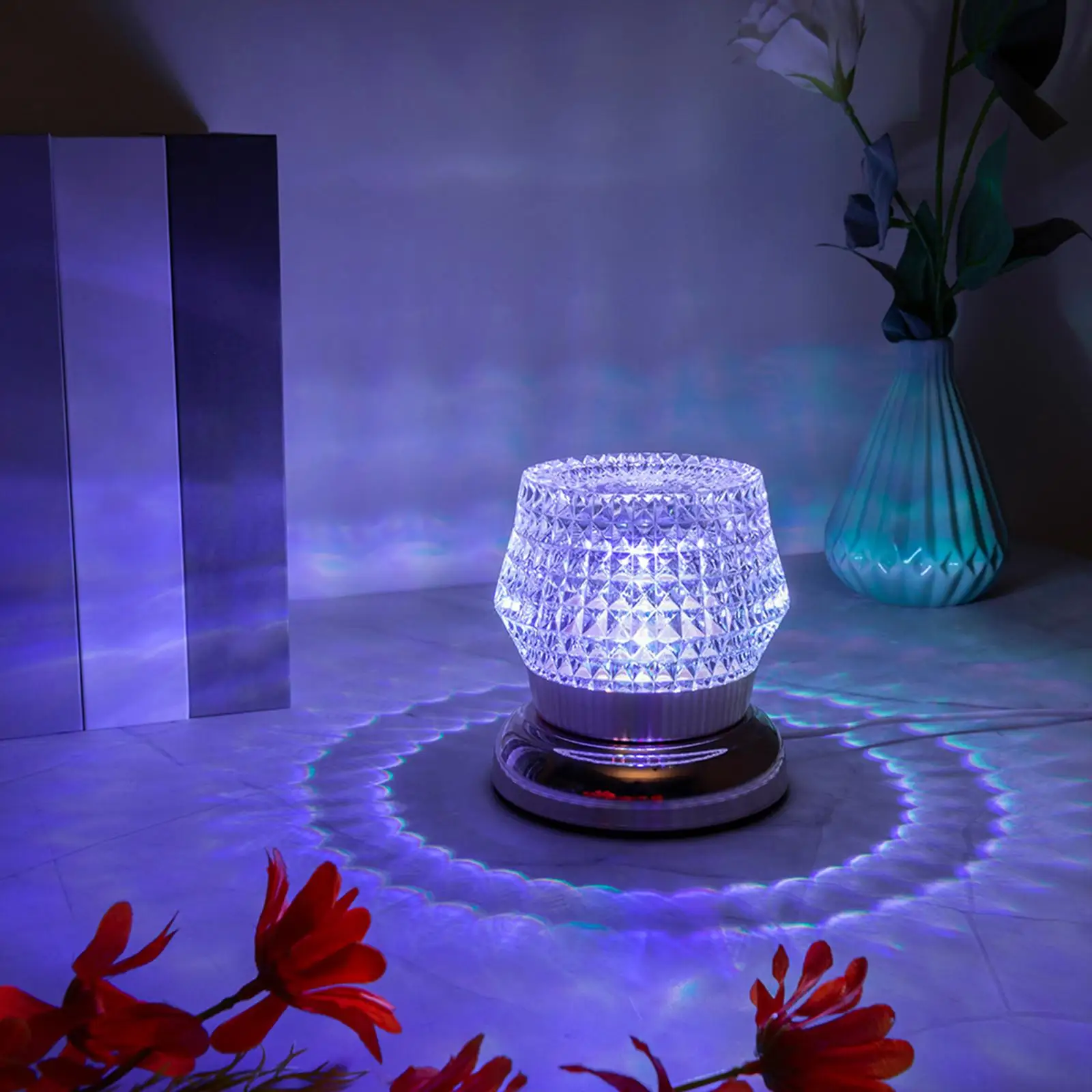 

Crystal Table Lamp RGB Desk Lamps Crystal Bedside Lamp for Dinner Wedding